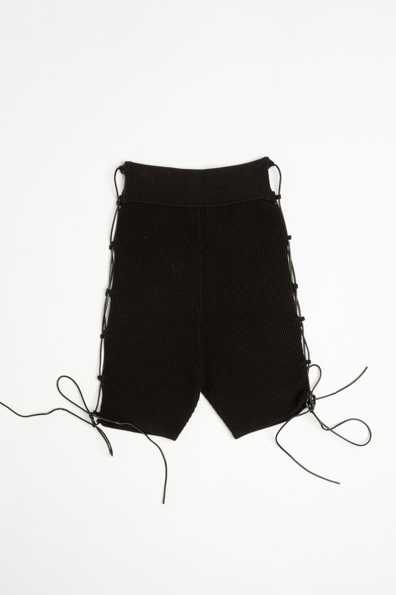 Lace-Up Ribbed Shorts